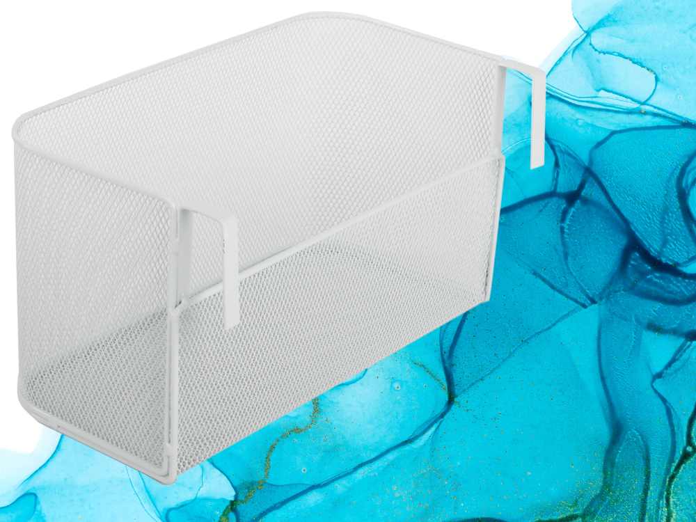 Metāla grozs, uz sliedes piestiprināms organizators, piekarināms grozs, virtuves plaukts