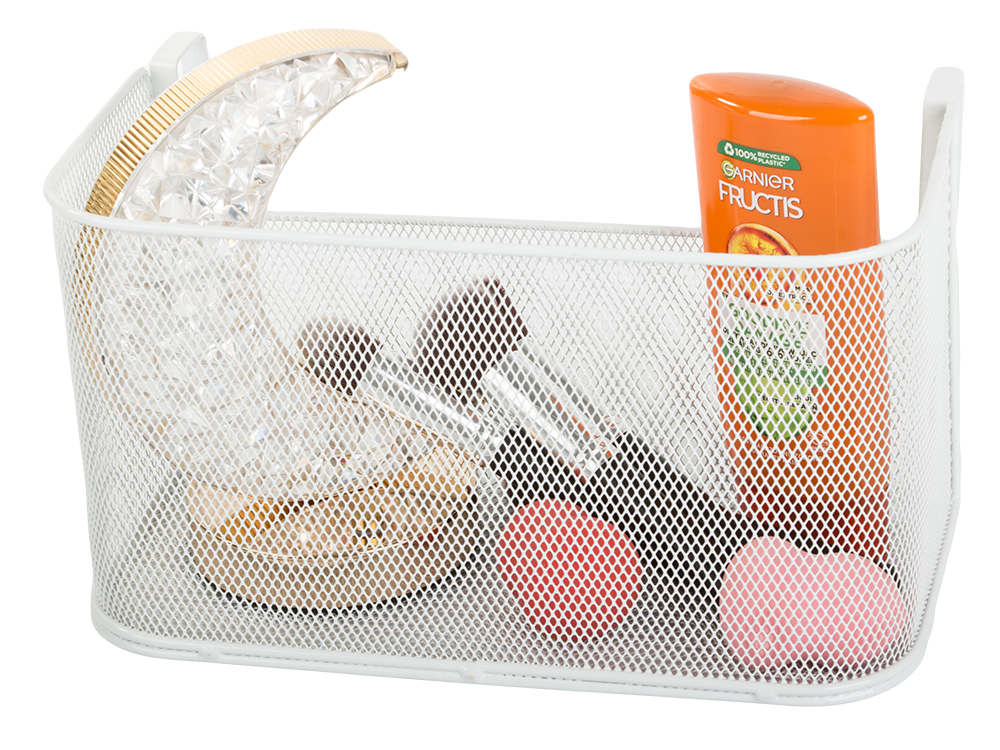 Metāla grozs, uz sliedes piestiprināms organizators, piekarināms grozs, virtuves plaukts