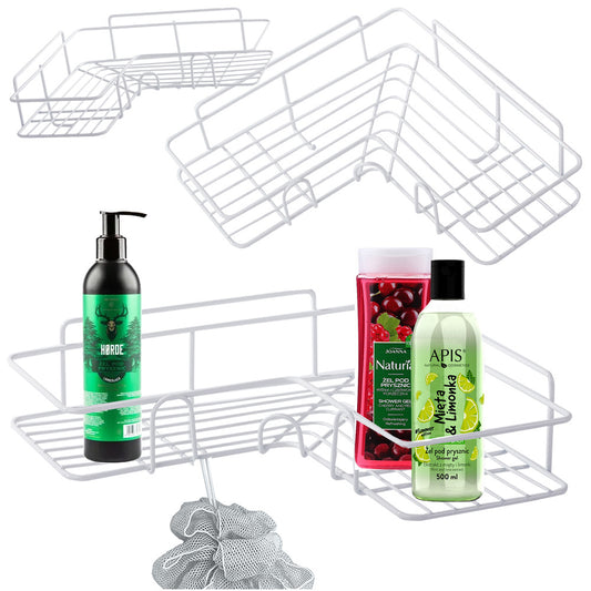 Bēniņu stūra vannas istabas dušas plaukta piekaramais āķis, balts