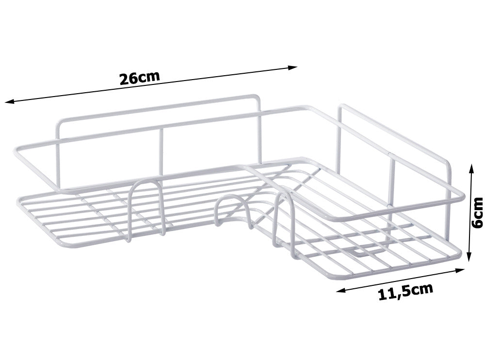 Bēniņu stūra vannas istabas dušas plaukta piekaramais āķis, balts