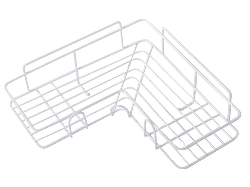 Bēniņu stūra vannas istabas dušas plaukta piekaramais āķis, balts