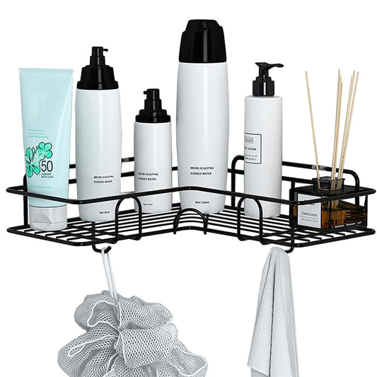 Bēniņu stūra vannas istabas dušas plaukta piekaramais āķis, melns