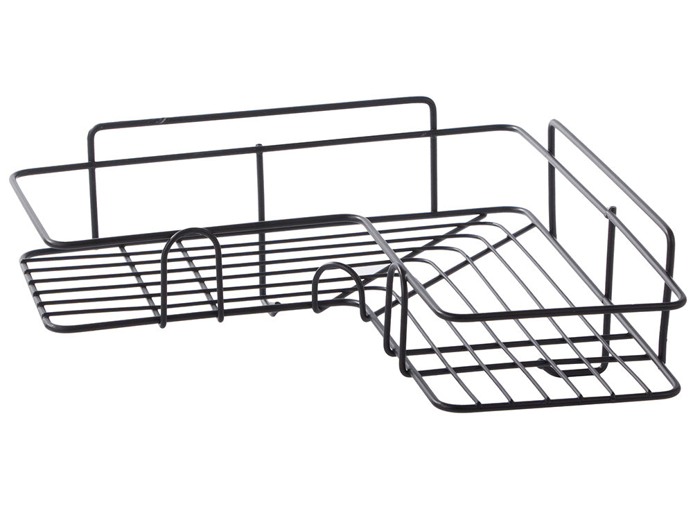 Bēniņu stūra vannas istabas dušas plaukta piekaramais āķis, melns