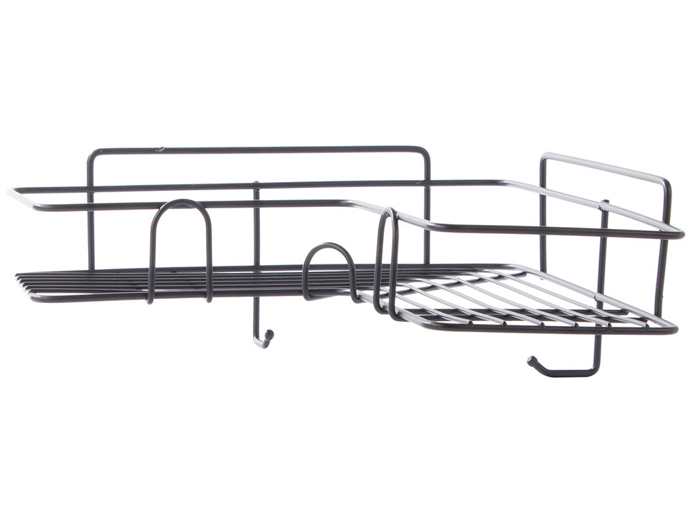 Bēniņu stūra vannas istabas dušas plaukta piekaramais āķis, melns