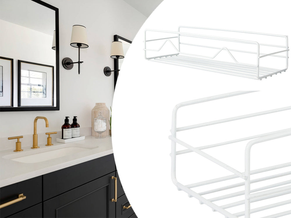 Bēniņu vannas istabas dušas plaukts piekarināms metāla plaukts