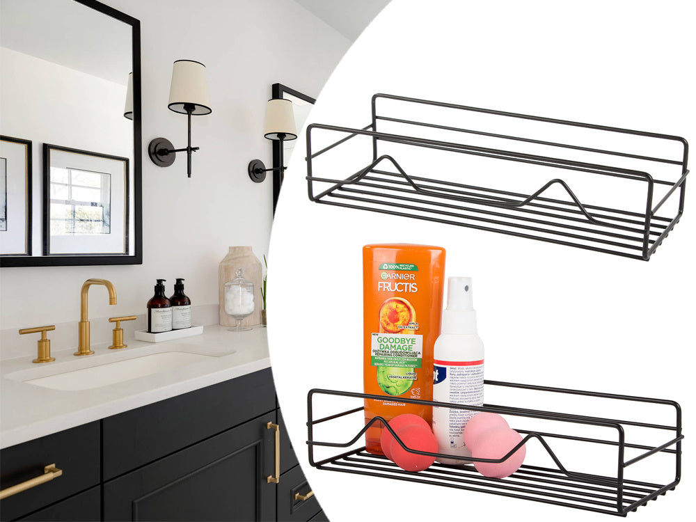 Bēniņu vannas istabas dušas plaukts piekarināms metāla plaukts