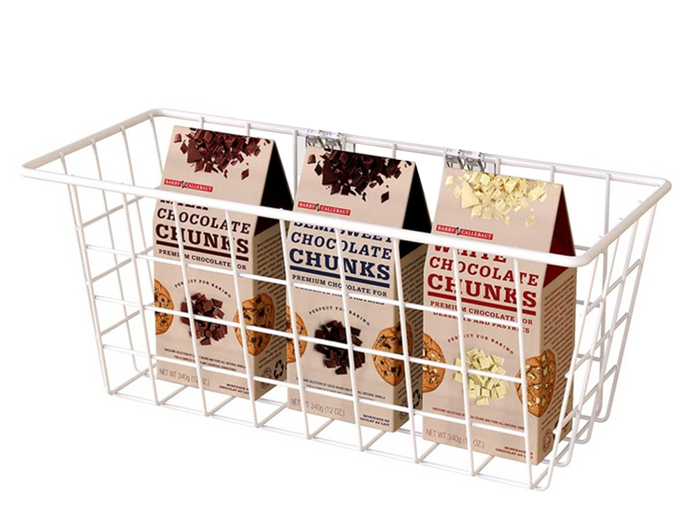 Metāla groza organizators, piekarināms plaukts, balts, stiprs