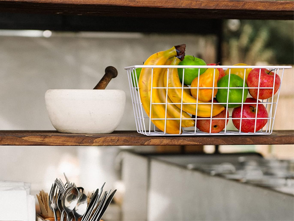 Metāla groza organizators, piekarināms plaukts, balts, stiprs