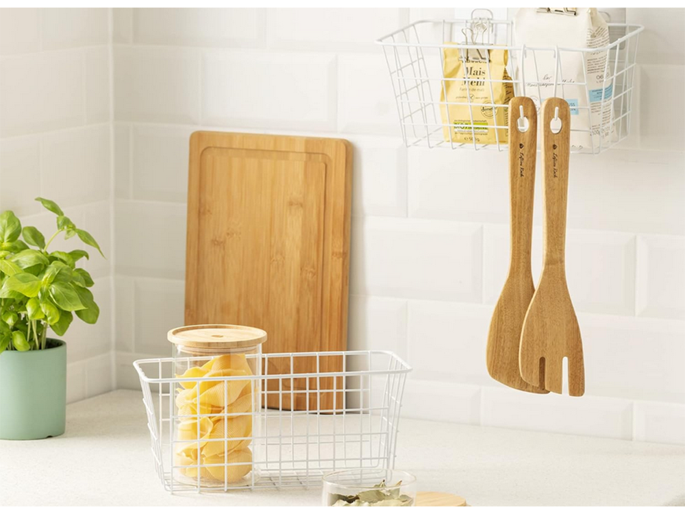 Metāla groza organizators, piekarināms plaukts, balts, stiprs