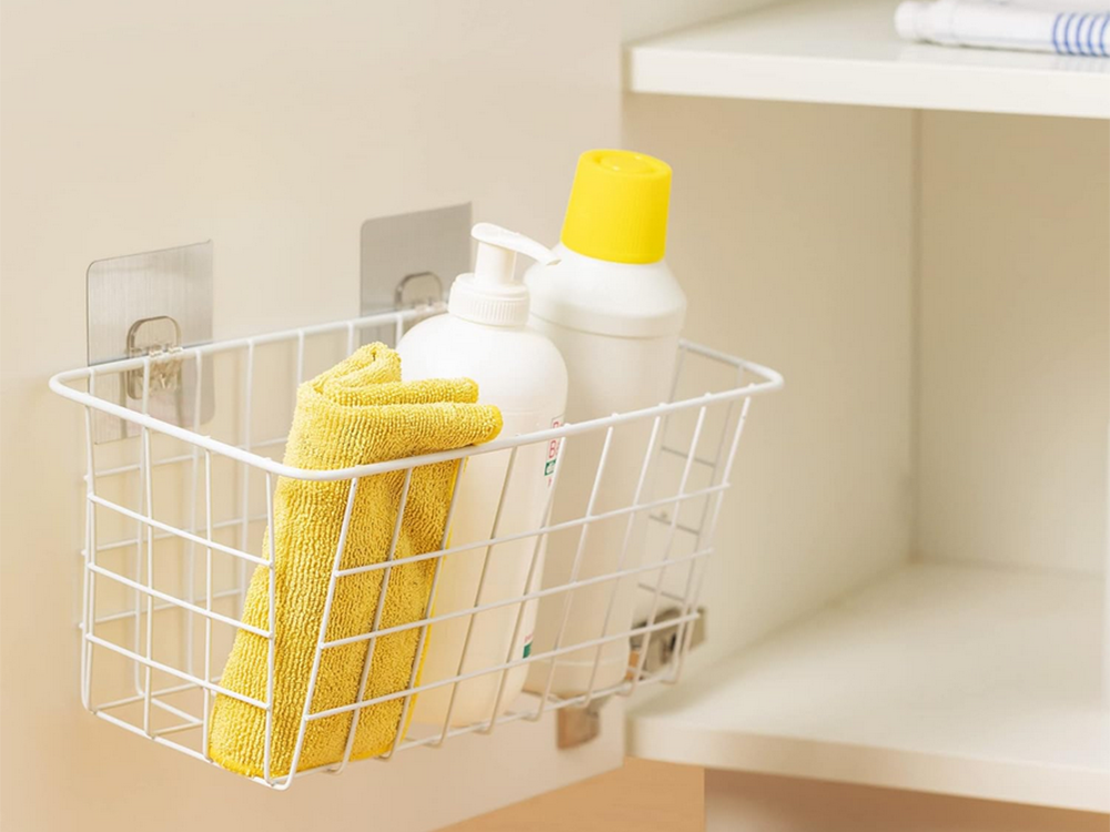 Metāla groza organizators, piekarināms plaukts, balts, stiprs