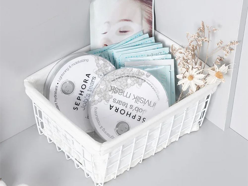 Bēniņu metāla stiepļu grozs bēniņu metāla organizators virtuvei augļiem, balts, liels