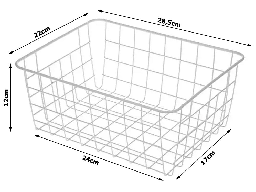 Bēniņu metāla stiepļu grozs bēniņu metāla organizators virtuvei augļiem, balts, liels