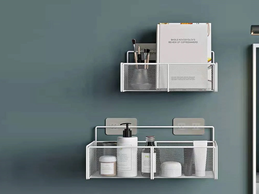 Piekarināms grozs, metāla organizators, piekarināms plaukts virtuvei, balts