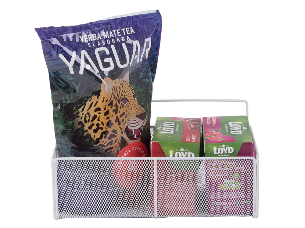 Piekarināms grozs, metāla organizators, piekarināms plaukts virtuvei, balts