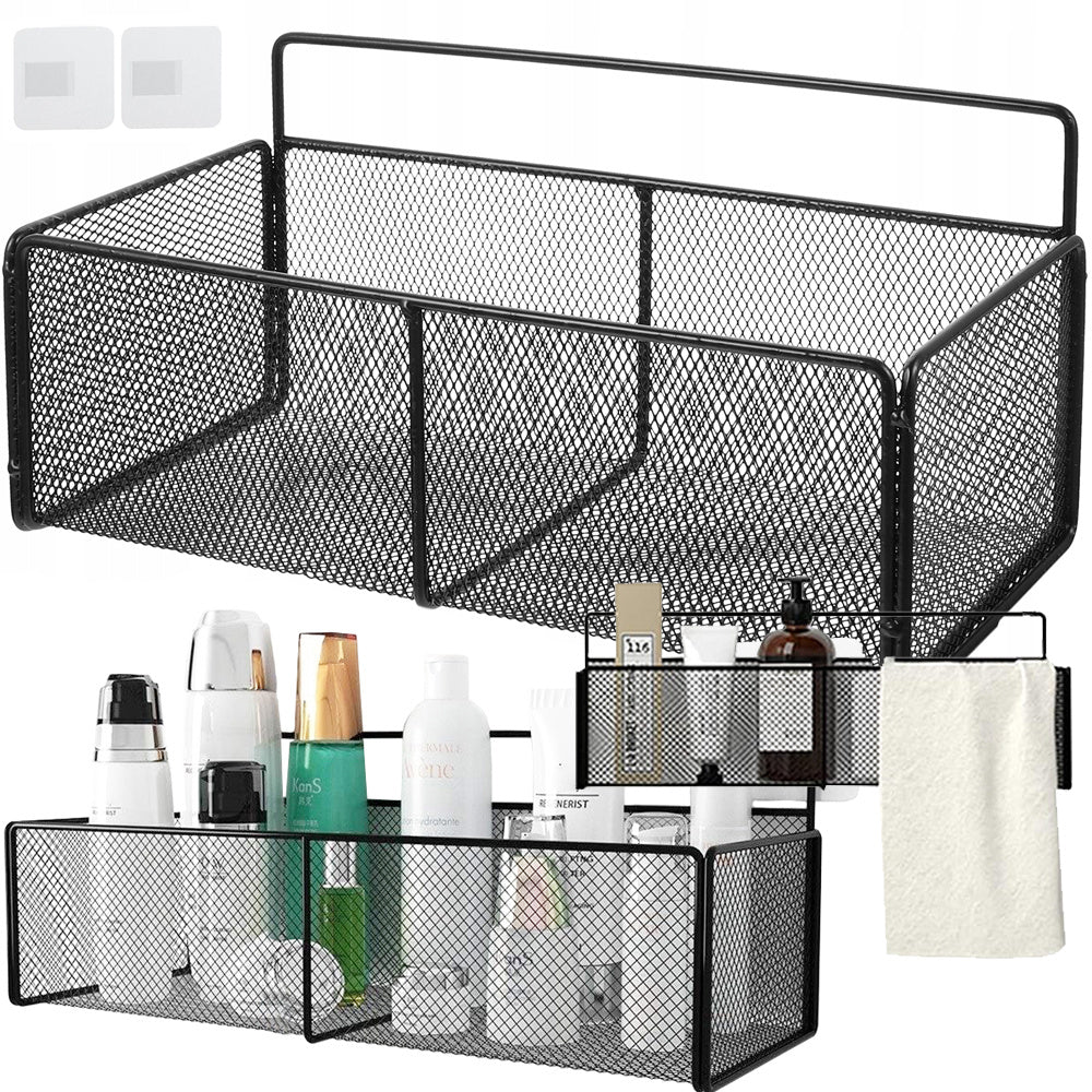 Piekarināms grozs, metāla organizators, piekarināms plaukts virtuvei, melns