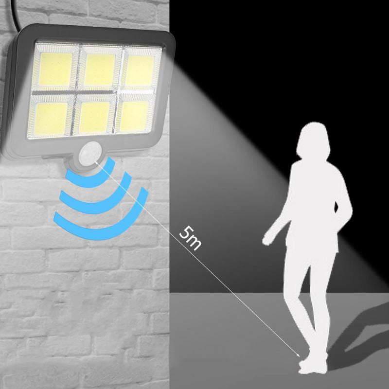 Ārā lampa ar saules paneli un kustības sensoru 120 LED