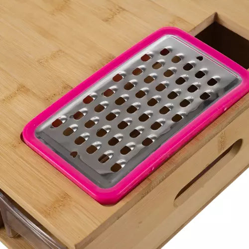 Bambusa griešanas dēlis ar konteineriem un rīvēm