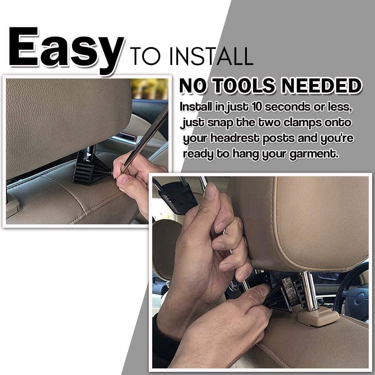 Apģērbu pakaramais automašīnām ar regulējamu platumu