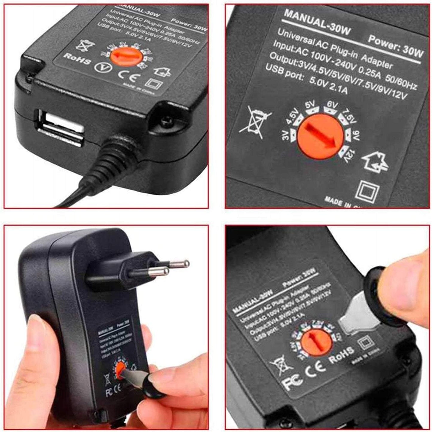 Universālā barošanas apgāde ar USB 30W