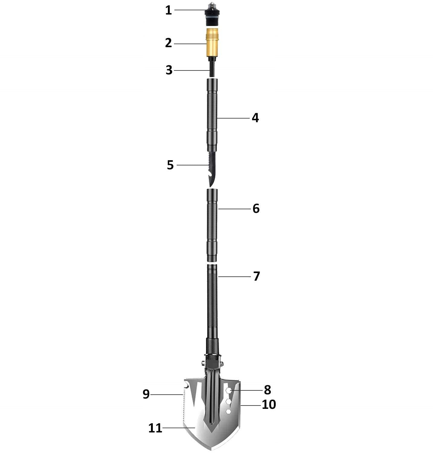 Saliekama lāpsta, taktiskā sapieru lāpsta 11in1