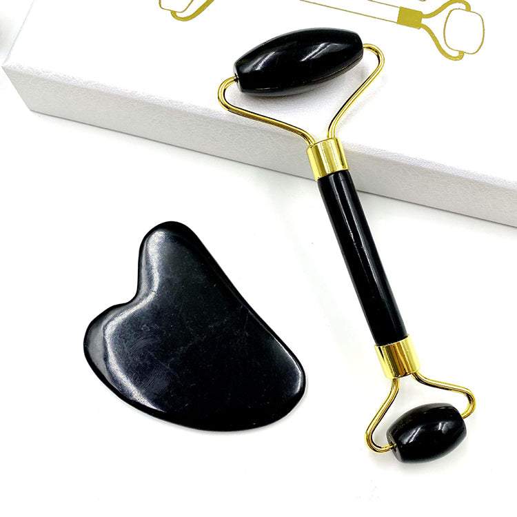 Nefrīta rullītis, Jade Roller ar Gua Sha no melnā obsidiāna