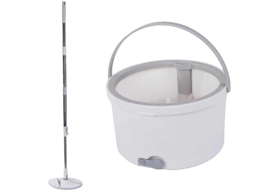 Rotācijas mops ar 360 grādu griešanās spainīti un 2 mikrošķiedras spilventiņiem