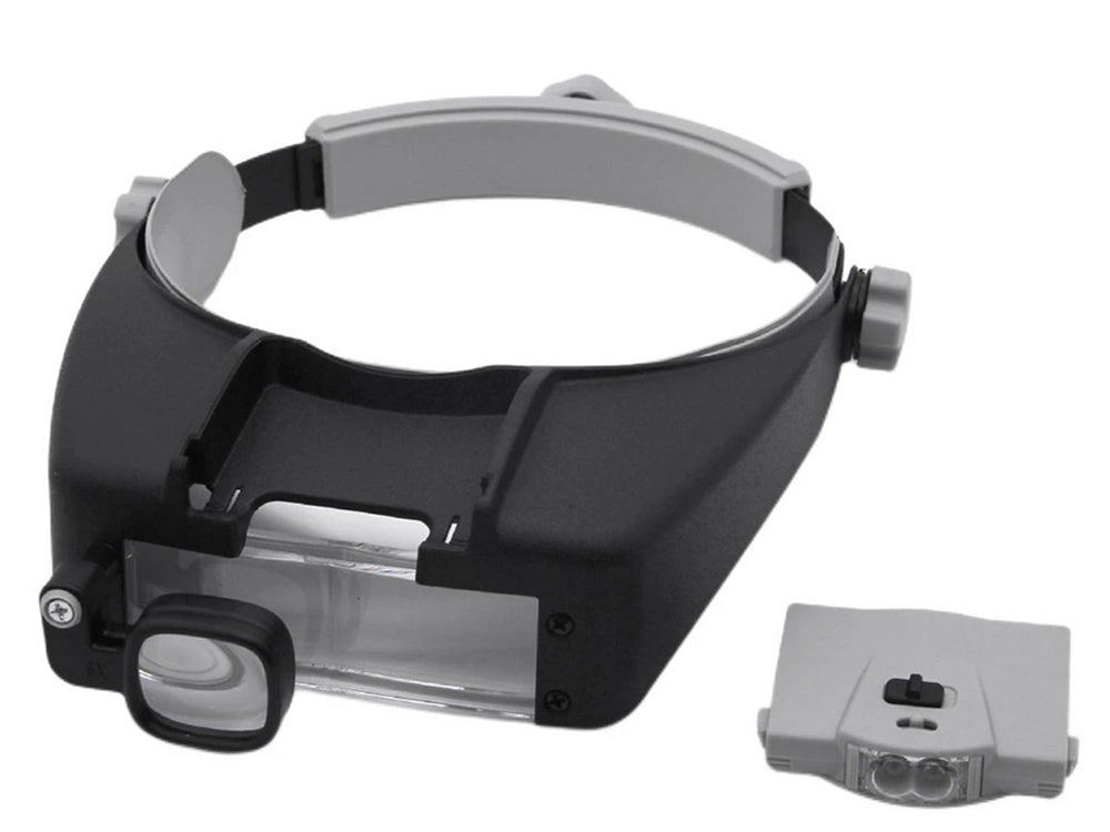 Priekšējais lukturis 2 LED precīzijas brilles 1,5x 17x