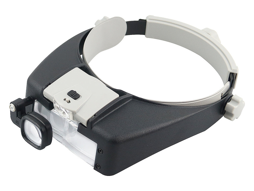 Priekšējais lukturis 2 LED precīzijas brilles 1,5x 17x