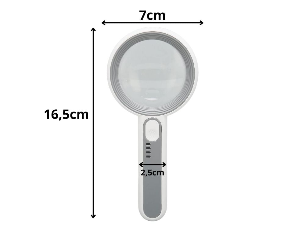 Apgaismots lasīšanas palielināmais stikls 5x ar LED apgaismojumu