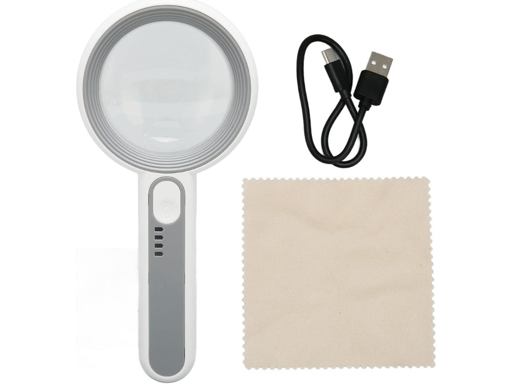 Apgaismots lasīšanas palielināmais stikls 5x ar LED apgaismojumu