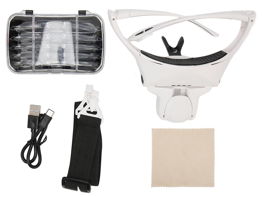 Luktura palielināmais stikls ar 4 gaismas diodēm, 3,5 precīzs lukturis profesionāls