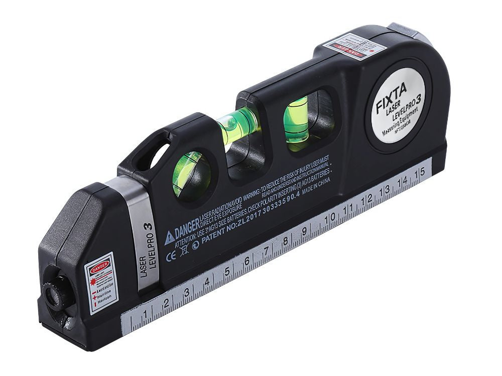Precīzs lāzera līmeņrādis ar 2,5 m mērlenti, lāzers, 3 LED režīmi, USB