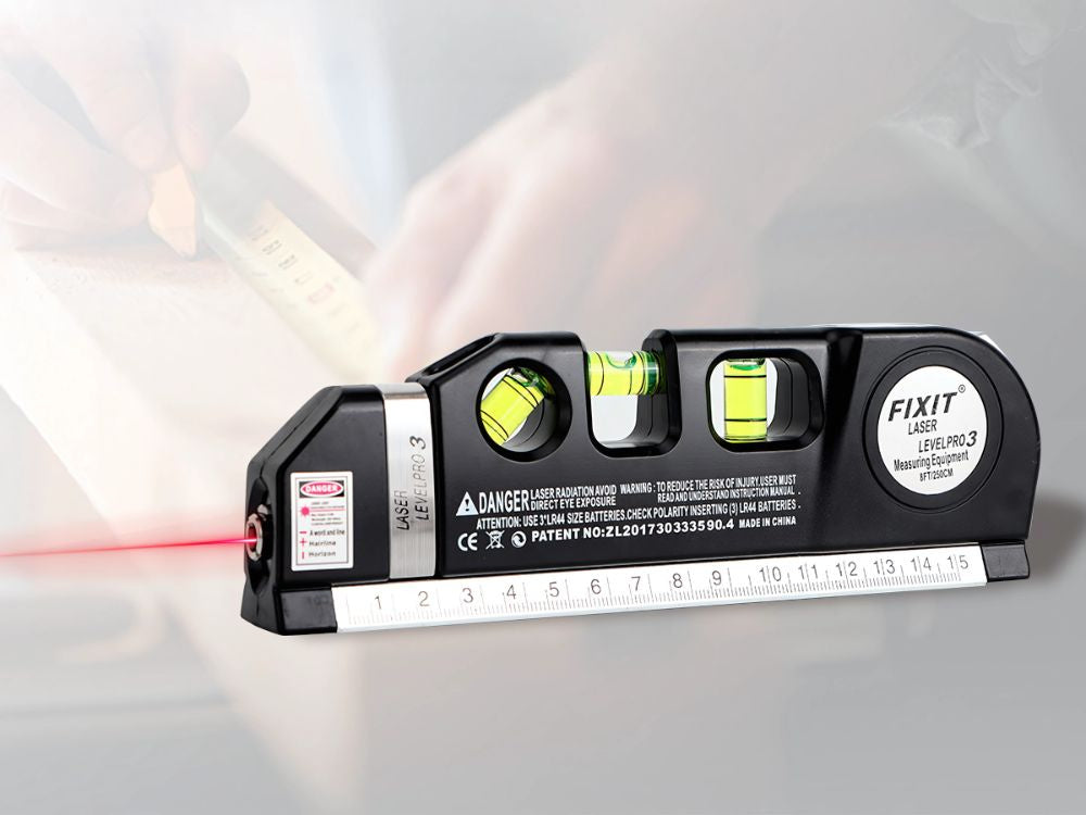 Precīzs lāzera līmeņrādis ar 2,5 m mērlenti, lāzers, 3 LED režīmi, USB