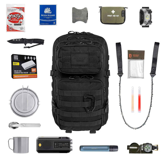 Izdzīvošanas mugursoma 36L ar aprīkojumu – Brytzky Tactical Polygon | 72h soma | Evakuācijas soma | Bug Out Bag