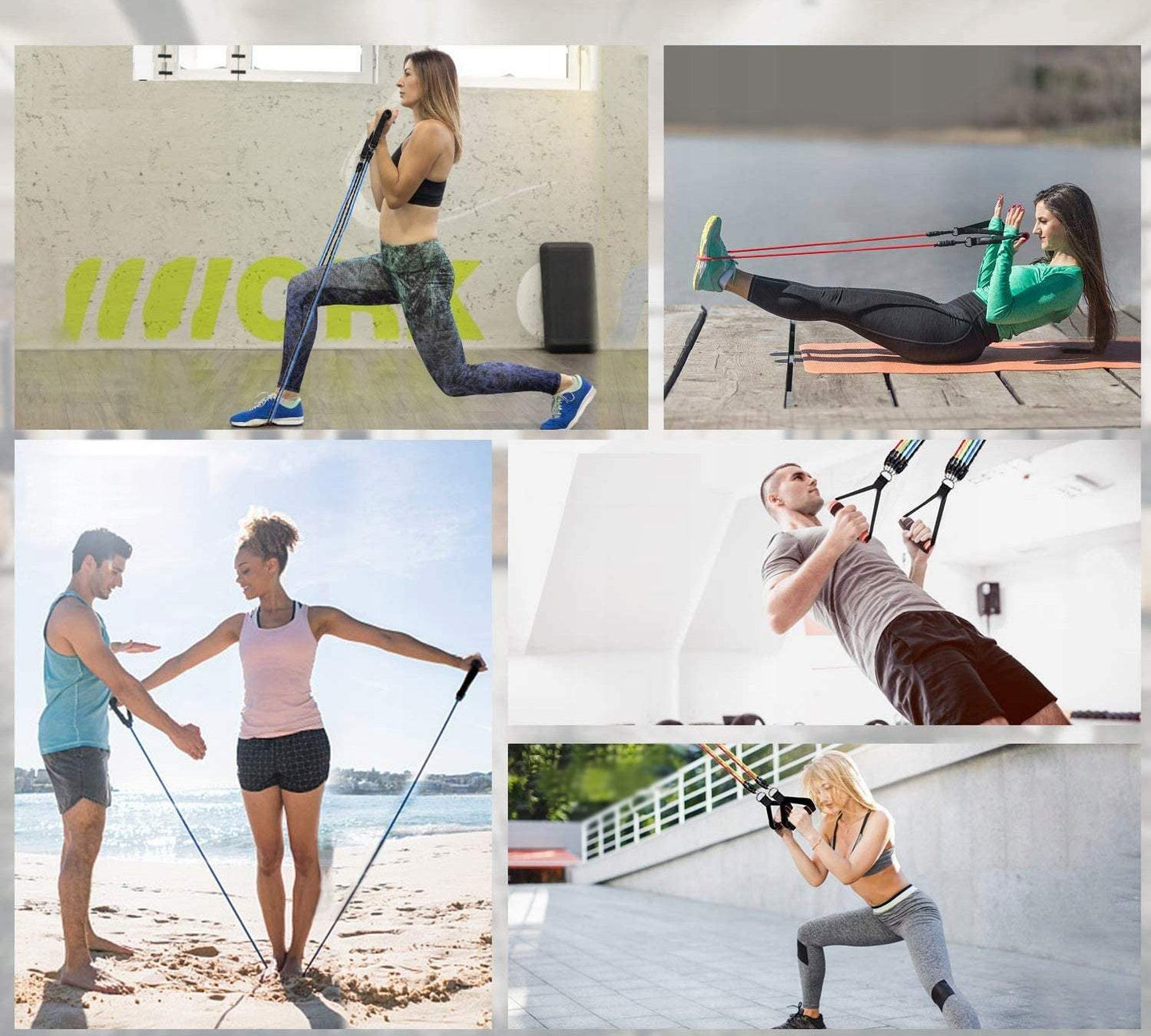 Pretestības gumijas komplekts 5 lentes treniņiem ,vingrinājumiem, fitnesam