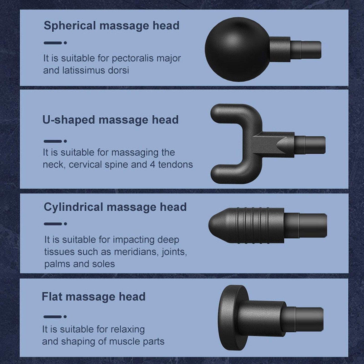Kompakta masāžas trieciena pistole, muskuļu masieris ar 4 uzgaļiem bezvadu