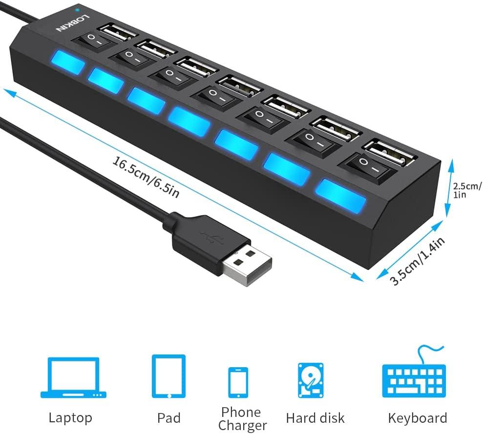 USB pagarinātājs 7X USB 2.0