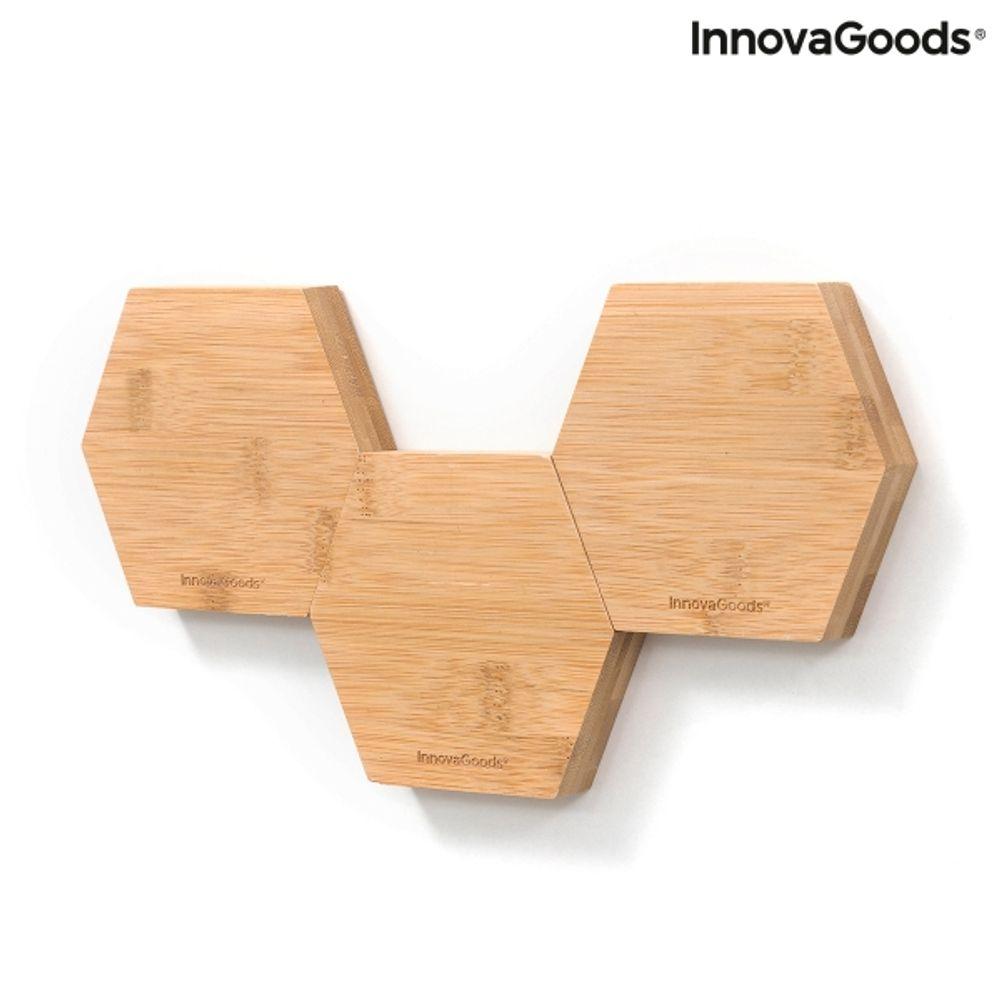 Nažu Turētājs Magnētisks Bambusa Pašlīpošs, 3 gabali, Līmējami