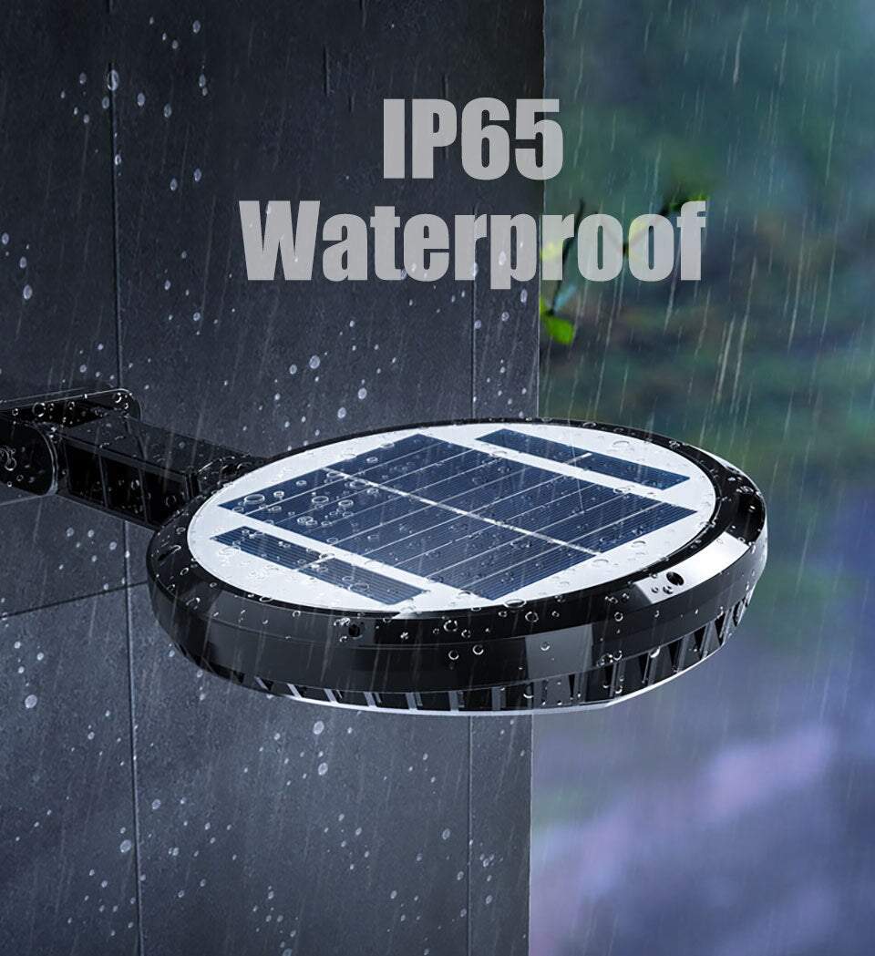 Ārā lampa ar saules paneli un kustības sensoru ūdensizturīga ar tālvadības pulti