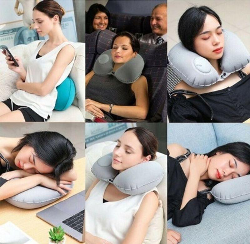 Ceļojumu kakla spilvens pašpiepūšams, U formas