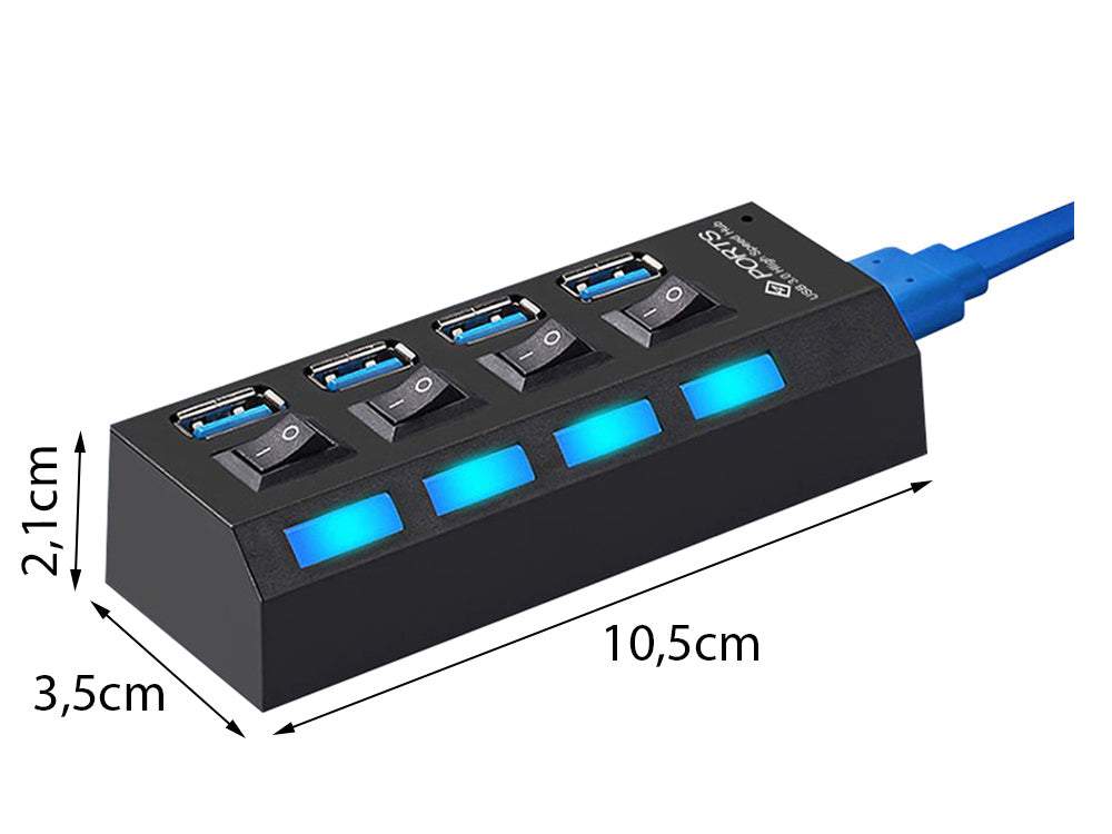 USB sadalītājs ar slēdžiem 4X USB 3.0
