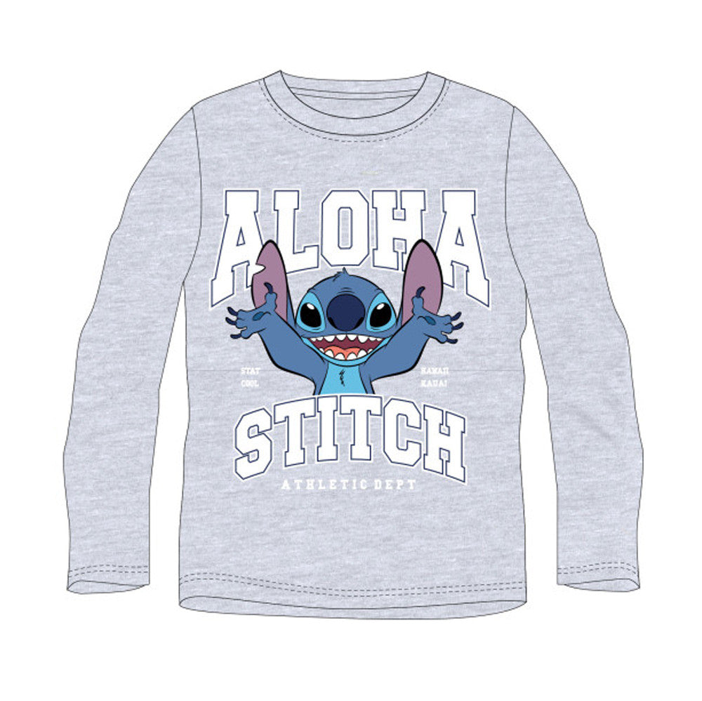 Disney Lilo un Stitch Athletic Grey bērnu krekliņš ar garām piedurknēm 4 gadi / 104 cm