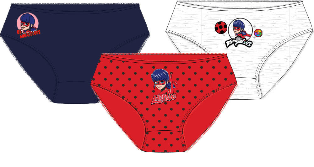 Miraculous Ladybug bērnu apakšveļa, biksītes 3 gab./iepak. 116/128