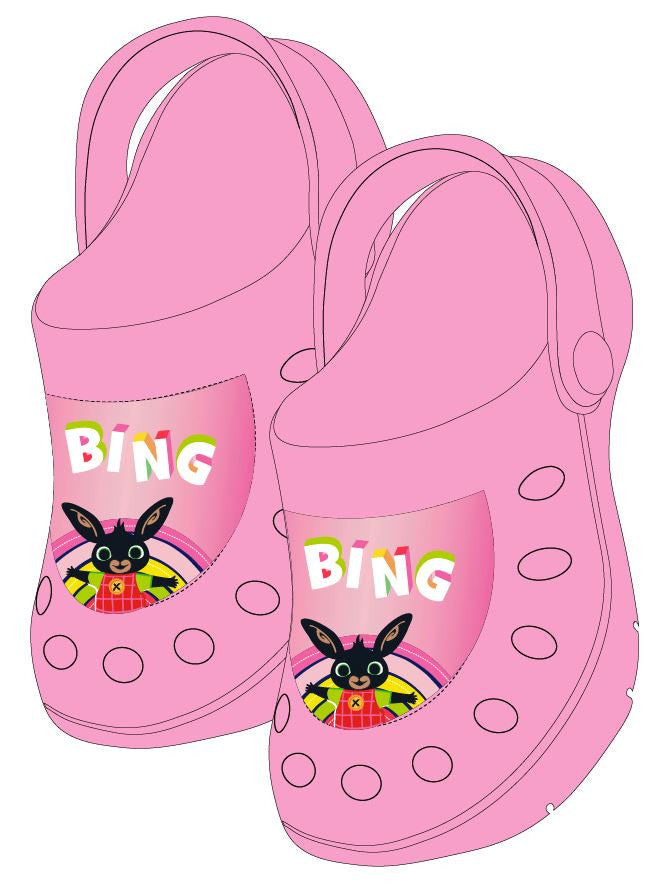 Bing Pink bērnu čības ar koka tupelēm 30/31