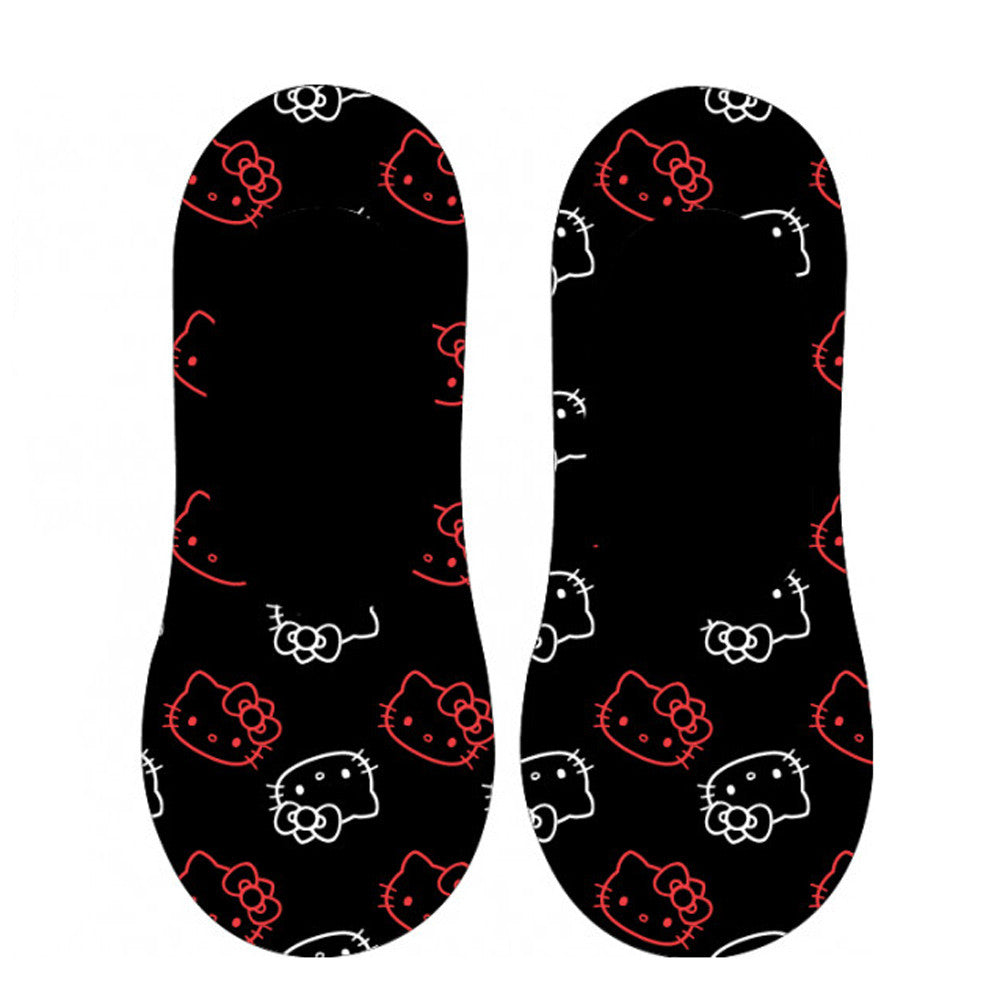 Hello Kitty melnas sieviešu zeķes bez paslēpēm 39/42