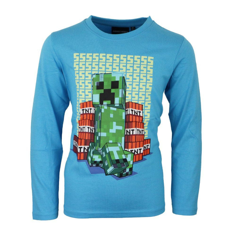 Minecraft tumsā spīdošs garroku bērnu krekls, topiņš 6 gadiem