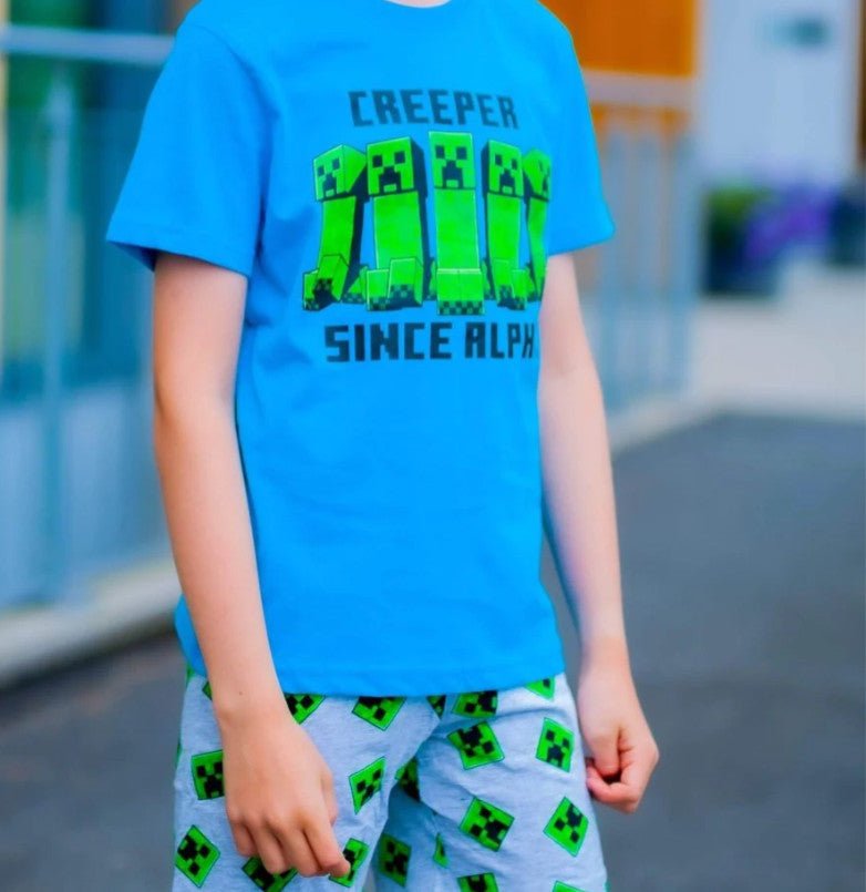 Minecraft bērnu īsās pidžamas 10 gadi