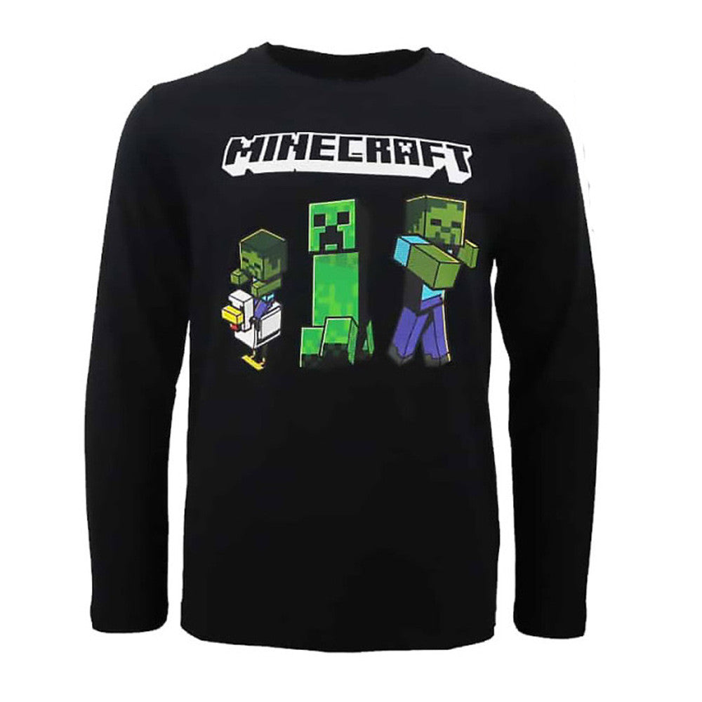Minecraft tumšs bērnu krekls ar garām piedurknēm, tops 11 gadi