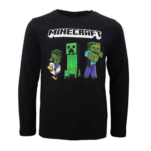 Minecraft tumšais bērnu krekls ar garām piedurknēm, 9 gadi