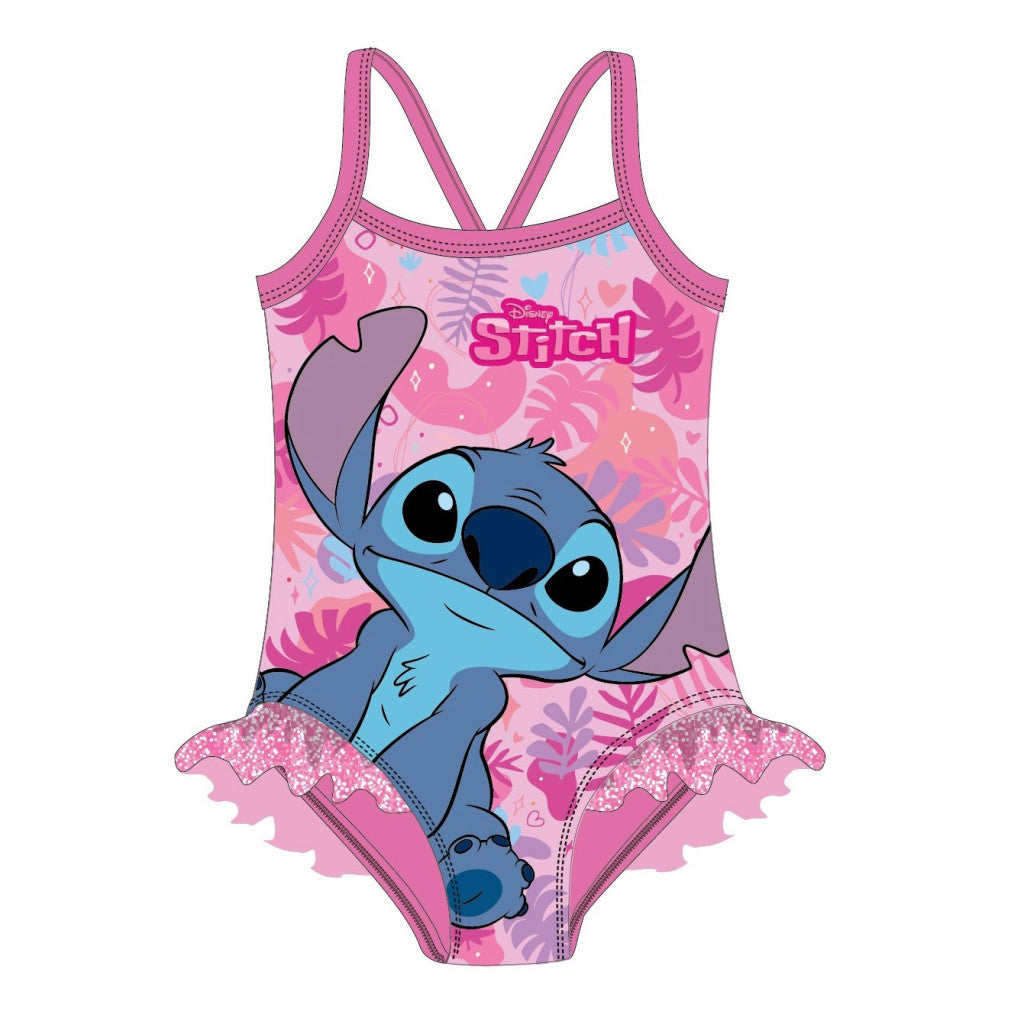 Disney Lilo un Stitch Bliss Pink bērnu peldkostīms, peldēšanai 5/6 gadi